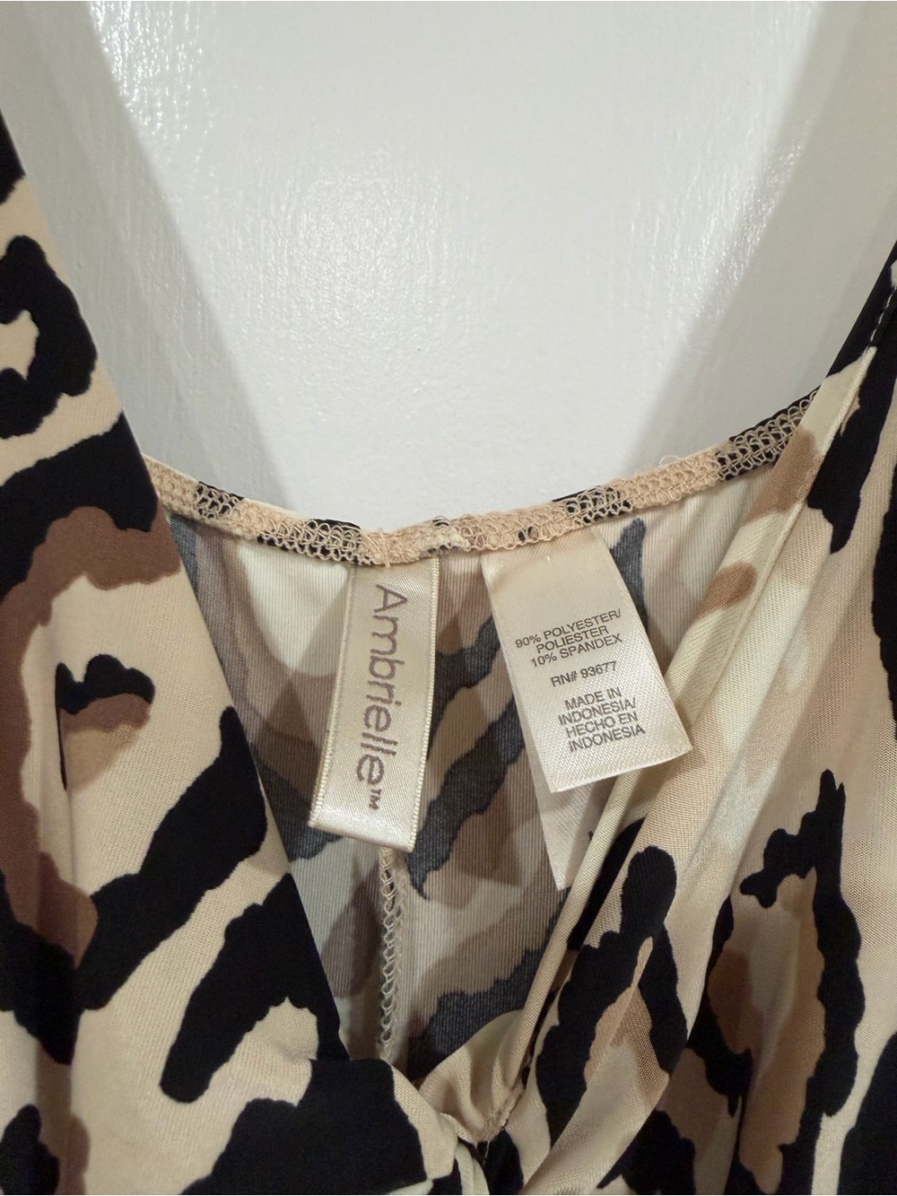 Ambrielle Leopard-Print Slip Dress in Beige, Brown & Black - Picture 2 of 9